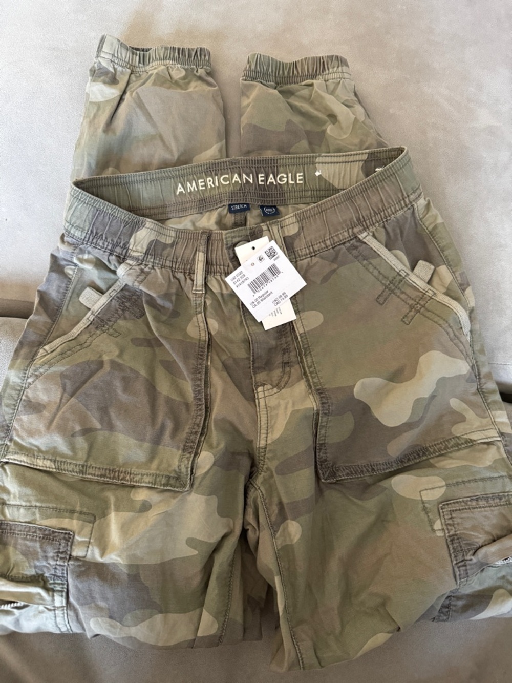 American Eagle Outfitters Women's Camo Cargo Pants - Olive Green